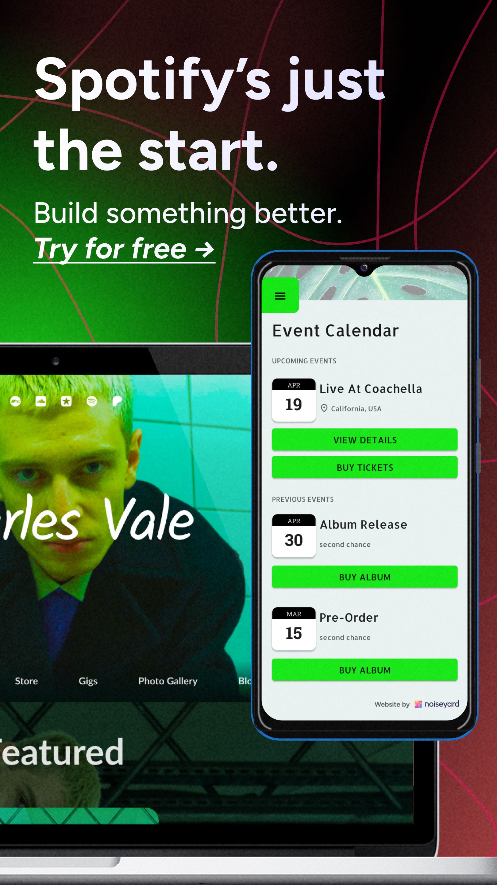 Spotify’s just the start. Build something better. Try for free →