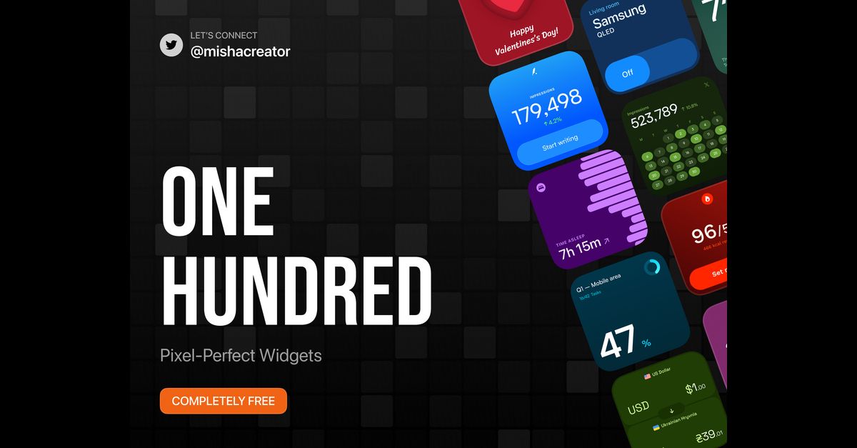 100 Pixel-Perfect Widgets preview